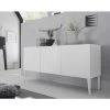 ZENZERO SHOP Buffet Moderne, Buffet Design, 3 Portes, Blanc Mat Avec Pieds