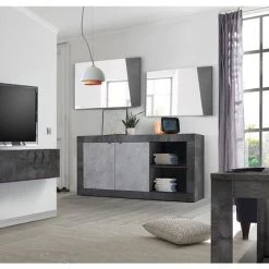 ZENZERO SHOP Buffet Moderne à Petit Prix Avec Finition Oxyde Et Ciment