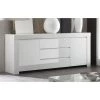 ZENZERO SHOP Buffet Moderne, Buffet Design, 2 Portes Et 3 Tiroirs, Blanc Brillant