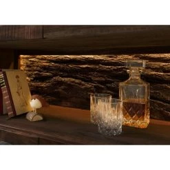 MASSIVMOEBEL24.DE BARK Vitrine #209 98x40x180 Akazie Dunkelbraun Lackiert - Marron Foncé -Buffet et enfilade Soldes 59289249 3