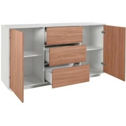 AHD AMAZING HOME DESIGN Buffet Mobile Salon 160cm Buffet Cuisine Bois Blanc Carat Wood 9 AHD AMAZING HOME DESIGN Buffet Mobile Salon 160cm Buffet Cuisine Bois Blanc Carat Wood -Buffet et enfilade Soldes 59305852 5