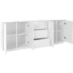 AHD AMAZING HOME DESIGN Armoire Cuisine Salon 220cm Buffet Blanc Moderne Lonja -Buffet et enfilade Soldes 59305853 5