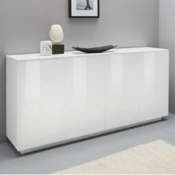 AHD AMAZING HOME DESIGN Buffet Mobile Salon Cuisine 180cm Design Moderne Blanc Ceila