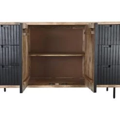 Buffet Meuble De Rangement En Bois De Manguier Coloris Noir/marron - Longueur 160 X Hauteur 90 X Profondeur 40 Cm -PEGANE- 7 Buffet Meuble De Rangement En Bois De Manguier Coloris Noir/marron - Longueur 160 X Hauteur 90 X Profondeur 40 Cm -PEGANE- -Buffet et enfilade Soldes 59741862 3