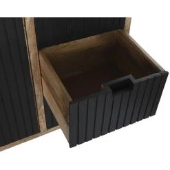 Buffet Meuble De Rangement En Bois De Manguier Coloris Noir/marron - Longueur 160 X Hauteur 90 X Profondeur 40 Cm -PEGANE- 8 Buffet Meuble De Rangement En Bois De Manguier Coloris Noir/marron - Longueur 160 X Hauteur 90 X Profondeur 40 Cm -PEGANE- -Buffet et enfilade Soldes 59741862 4