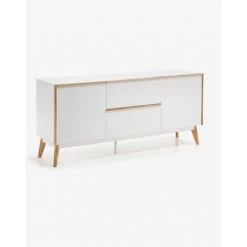 Buffet Meuble De Rangement Coloris Blanc / Naturel En Bois - Longueur 160 X Profondeur 42,5 X Hauteur 72 Cm -PEGANE- 6 Buffet Meuble De Rangement Coloris Blanc / Naturel En Bois - Longueur 160 X Profondeur 42,5 X Hauteur 72 Cm -PEGANE- -Buffet et enfilade Soldes 59741908 2