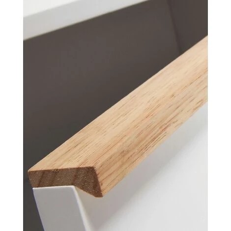 Buffet Meuble De Rangement Coloris Blanc / Naturel En Bois - Longueur 160 X Profondeur 42,5 X Hauteur 72 Cm -PEGANE- 3 Buffet Meuble De Rangement Coloris Blanc / Naturel En Bois - Longueur 160 X Profondeur 42,5 X Hauteur 72 Cm -PEGANE- – Image 3