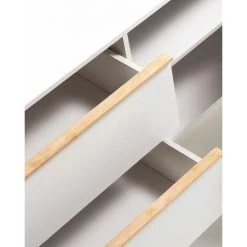 Buffet Meuble De Rangement Coloris Blanc / Naturel En Bois - Longueur 160 X Profondeur 42,5 X Hauteur 72 Cm -PEGANE- 8 Buffet Meuble De Rangement Coloris Blanc / Naturel En Bois - Longueur 160 X Profondeur 42,5 X Hauteur 72 Cm -PEGANE- -Buffet et enfilade Soldes 59741908 4