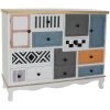 Buffet Meuble De Rangement En Bois Multicolore - Longueur 115 X Hauteur 90 X Profondeur 37 Cm -PEGANE-