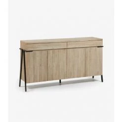 Buffet Meuble De Rangement Coloris Naturel En Bois D'acacia - Longueur 184 X Profondeur 45 X Hauteur 98 Cm -PEGANE- -Buffet et enfilade Soldes 59741946 4