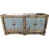 Buffet Meuble De Rangement En Bois Vieilli Bleu - Longueur 170 X Hauteur 85 X Profondeur 48 Cm -PEGANE-