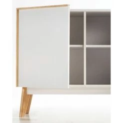 Buffet Meuble De Rangement Coloris Blanc / Naturel En Bois - Longueur 90 X Profondeur 42,5 X Hauteur 72 Cm -PEGANE- -Buffet et enfilade Soldes 59741973 3