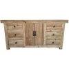Buffet Meuble De Rangement En Bois Coloris Naturel - Longueur 180 X Hauteur 85 X Profondeur 45 Cm -PEGANE-