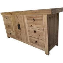 Buffet Meuble De Rangement En Bois Coloris Naturel - Longueur 180 X Hauteur 85 X Profondeur 45 Cm -PEGANE- -Buffet et enfilade Soldes 59741979 3