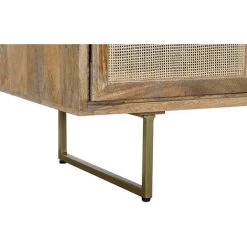 Buffet Meuble De Rangement En Bois De Manguier Et Rotin Coloris Naturel - Longueur 150 X Hauteur 77 X Profondeur 40 Cm -PEGANE- -Buffet et enfilade Soldes 59741984 4