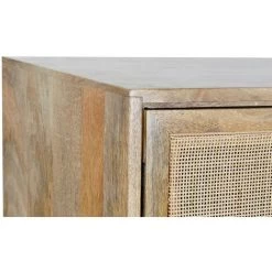 Buffet Meuble De Rangement En Bois De Manguier Et Rotin Coloris Naturel - Longueur 150 X Hauteur 77 X Profondeur 40 Cm -PEGANE- -Buffet et enfilade Soldes 59741984 5