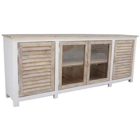 Buffet Meuble De Rangement En Bois Coloris Naturel/marron - Longueur 210 X Hauteur 82 X Profondeur 40cm -PEGANE- 1 Buffet Meuble De Rangement En Bois Coloris Naturel/marron - Longueur 210 X Hauteur 82 X Profondeur 40cm -PEGANE-