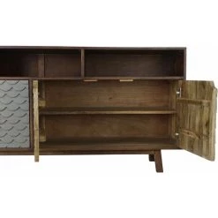 Buffet Meuble De Rangement En Bois De Manguier Coloris Marron Foncé/gris - Longueur 180 X Hauteur 75 X Profondeur 45 Cm -PEGANE- 7 Buffet Meuble De Rangement En Bois De Manguier Coloris Marron Foncé/gris - Longueur 180 X Hauteur 75 X Profondeur 45 Cm -PEGANE- -Buffet et enfilade Soldes 59742107 3