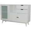 Buffet Meuble De Rangement En Bois De Paulownia Et MDF Coloris Blanc - Longueur 120 X Hauteur 80 X Profondeur 35 Cm -PEGANE-