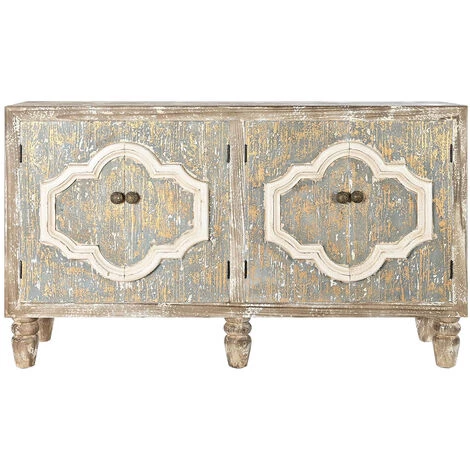 Buffet Meuble De Rangement En Bois De Sapin Et MDF Coloris Marron Vieilli - Longueur 130 X Hauteur 77.5 X Profondeur 40 Cm -PEGANE- 2 Buffet Meuble De Rangement En Bois De Sapin Et MDF Coloris Marron Vieilli - Longueur 130 X Hauteur 77.5 X Profondeur 40 Cm -PEGANE- – Image 2