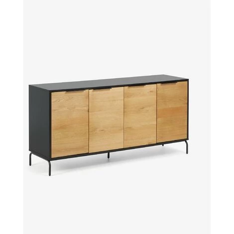 Buffet Meuble De Rangement Coloris Naturel En Bois - Longueur 165 X Profondeur 45 X Hauteur 80 Cm -PEGANE- 3 Buffet Meuble De Rangement Coloris Naturel En Bois - Longueur 165 X Profondeur 45 X Hauteur 80 Cm -PEGANE- – Image 3