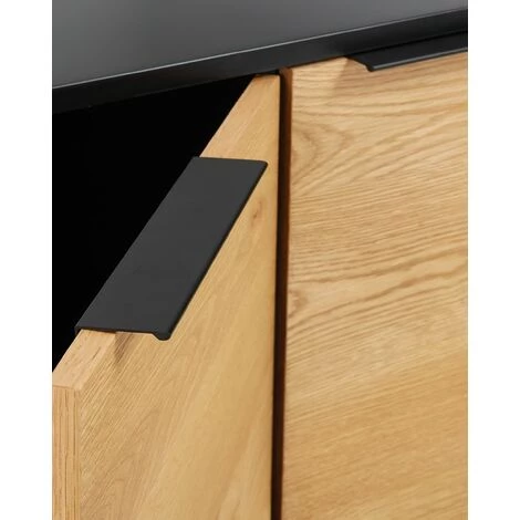 Buffet Meuble De Rangement Coloris Naturel En Bois - Longueur 165 X Profondeur 45 X Hauteur 80 Cm -PEGANE- 4 Buffet Meuble De Rangement Coloris Naturel En Bois - Longueur 165 X Profondeur 45 X Hauteur 80 Cm -PEGANE- – Image 4