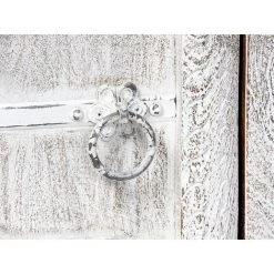 Buffet Meuble De Rangement En Bois De Manguier Et Métal Coloris Blanc Vintage - Longueur 160 X Hauteur 65 X Profondeur 40 Cm -PEGANE- -Buffet et enfilade Soldes 59742203 4