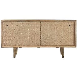 Buffet Meuble De Rangement En Bois De De Manguier Et Bouleau Coloris Naturel - Longueur 160 X Hauteur 75 X Profondeur 40 Cm -PEGANE- -Buffet et enfilade Soldes 59742262 3
