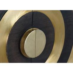 Buffet Haut Meuble De Rangement En Bois De Manguier Et Laiton Coloris Noir Et Doré - Longueur 102 X Hauteur 91 X Profondeur 40 Cm -PEGANE- 9 Buffet Haut Meuble De Rangement En Bois De Manguier Et Laiton Coloris Noir Et Doré - Longueur 102 X Hauteur 91 X Profondeur 40 Cm -PEGANE- -Buffet et enfilade Soldes 59742339 5