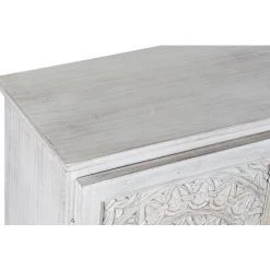 Buffet Meuble De Rangement En Bois De Manguier Coloris Blanc - Longueur 140 X Hauteur 80 X Profondeur 40 Cm -PEGANE- -Buffet et enfilade Soldes 59742347 5