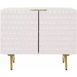 Buffet Haut Meuble De Rangement En Bois De Manguier Rose Et Métal Doré - Longueur 63 X Hauteur 52 X Profondeur 43 Cm -PEGANE- -Buffet et enfilade Soldes 59742351 2