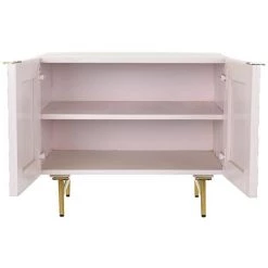 Buffet Haut Meuble De Rangement En Bois De Manguier Rose Et Métal Doré - Longueur 63 X Hauteur 52 X Profondeur 43 Cm -PEGANE- -Buffet et enfilade Soldes 59742351 3