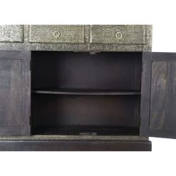 Buffet Meuble De Rangement En Bois De Manguier Marron Foncé Et Laiton Coloris Doré - Longueur 175 X Hauteur 101 X Profondeur 50 Cm -PEGANE- 8 Buffet Meuble De Rangement En Bois De Manguier Marron Foncé Et Laiton Coloris Doré - Longueur 175 X Hauteur 101 X Profondeur 50 Cm -PEGANE- -Buffet et enfilade Soldes 59742426 4