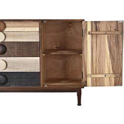 Buffet Haut Meuble De Rangement En Bois De Sheesham multicolore - Longueur 120 X Hauteur 85 X Profondeur 45 Cm -PEGANE- -Buffet et enfilade Soldes 59742443 3