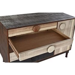 Buffet Haut Meuble De Rangement En Bois De Sheesham multicolore - Longueur 120 X Hauteur 85 X Profondeur 45 Cm -PEGANE- -Buffet et enfilade Soldes 59742443 4