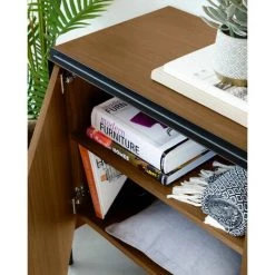 Buffet Meuble De Rangement Coloris Naturel En Contreplaqué De Noyer - Longueur 140 X Profondeur 48 X Hauteur 82 Cm -PEGANE- -Buffet et enfilade Soldes 59742456 3