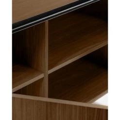 Buffet Meuble De Rangement Coloris Naturel En Contreplaqué De Noyer - Longueur 140 X Profondeur 48 X Hauteur 82 Cm -PEGANE- -Buffet et enfilade Soldes 59742456 4