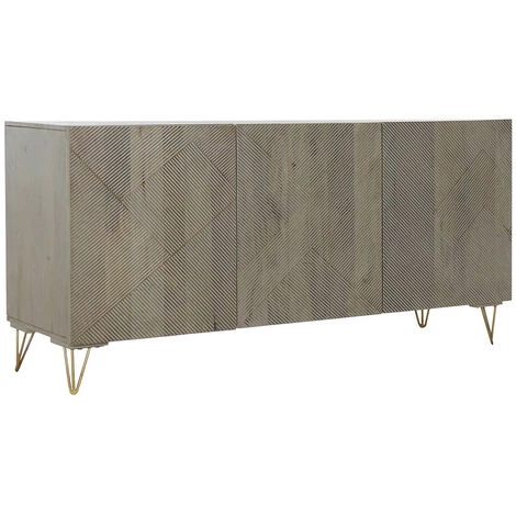 Buffet Meuble De Rangement En Bois De Manguier Et Métal Coloris Gris - Longueur 160 X Hauteur 75 X Profondeur 45 Cm -PEGANE- 1 Buffet Meuble De Rangement En Bois De Manguier Et Métal Coloris Gris - Longueur 160 X Hauteur 75 X Profondeur 45 Cm -PEGANE-