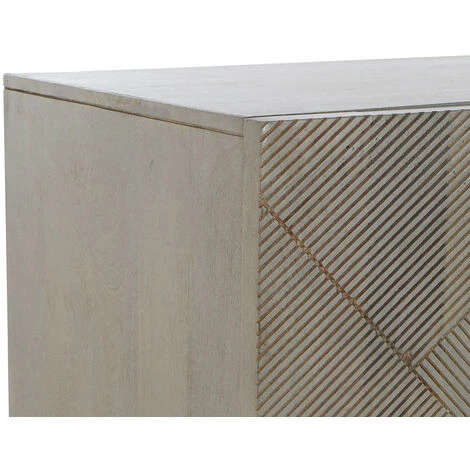 Buffet Meuble De Rangement En Bois De Manguier Et Métal Coloris Gris - Longueur 160 X Hauteur 75 X Profondeur 45 Cm -PEGANE- 5 Buffet Meuble De Rangement En Bois De Manguier Et Métal Coloris Gris - Longueur 160 X Hauteur 75 X Profondeur 45 Cm -PEGANE- – Image 5