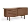 Buffet Meuble De Rangement Coloris Naturel En Bois Plaqué De Noyer - Longueur 180 X Profondeur 45 X Hauteur 83 Cm -PEGANE-