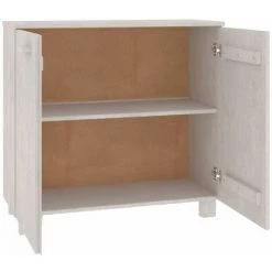 YOUTHUP Buffet Blanc 85x35x80 Cm Bois Massif De Pin - Blanc -Buffet et enfilade Soldes 59760777 4