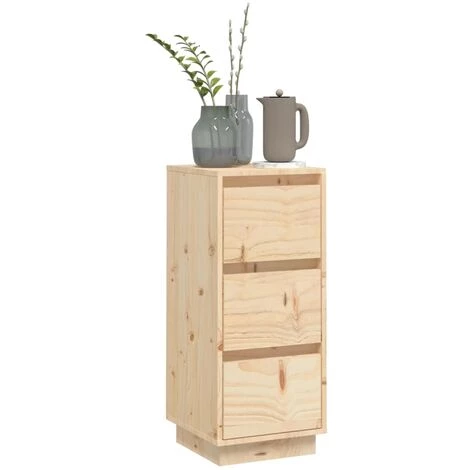 YOUTHUP Buffet 32x34x75 Cm Bois Massif De Pin - Brun 4 YOUTHUP Buffet 32x34x75 Cm Bois Massif De Pin - Brun – Image 4