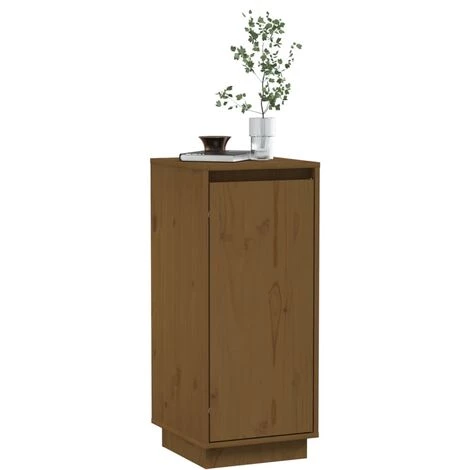 YOUTHUP Buffet Marron Miel 31,5x34x75 Cm Bois Massif De Pin - Brun 4 YOUTHUP Buffet Marron Miel 31,5x34x75 Cm Bois Massif De Pin - Brun – Image 4