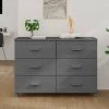 YOUTHUP Buffet Gris Foncé 113x40x80 Cm Bois Massif De Pin - Gris