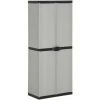 YOUTHUP Armoire De Rangement De Jardin 3 étagères Gris/noir 68x40x168cm - Gris