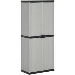 YOUTHUP Armoire De Rangement De Jardin 3 étagères Gris/noir 68x40x168cm - Gris