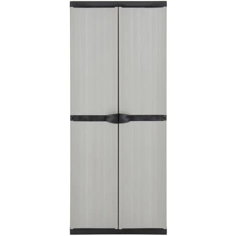 YOUTHUP Armoire De Rangement De Jardin 3 étagères Gris/noir 68x40x168cm - Gris 2 YOUTHUP Armoire De Rangement De Jardin 3 étagères Gris/noir 68x40x168cm - Gris – Image 2