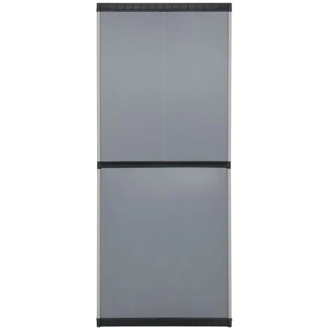 YOUTHUP Armoire De Rangement De Jardin 3 étagères Gris/noir 68x40x168cm - Gris 5 YOUTHUP Armoire De Rangement De Jardin 3 étagères Gris/noir 68x40x168cm - Gris – Image 5