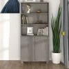 YOUTHUP Buffet Bois Massif De Pin Gris Clair - Gris