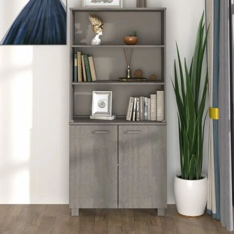 YOUTHUP Buffet Bois Massif De Pin Gris Clair - Gris 1 YOUTHUP Buffet Bois Massif De Pin Gris Clair - Gris
